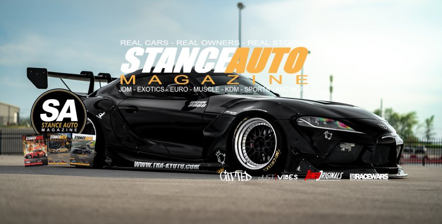 An image of a Toyota Supra GR made from Carbon fibre and is the only 1 in the world making this car unique and exclusive to stance auto magazine