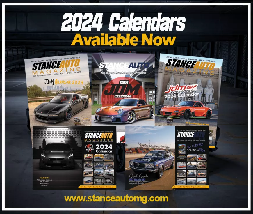 Advert for Stance Auto Magazines latest yearly calendars available from stanceautomag.com