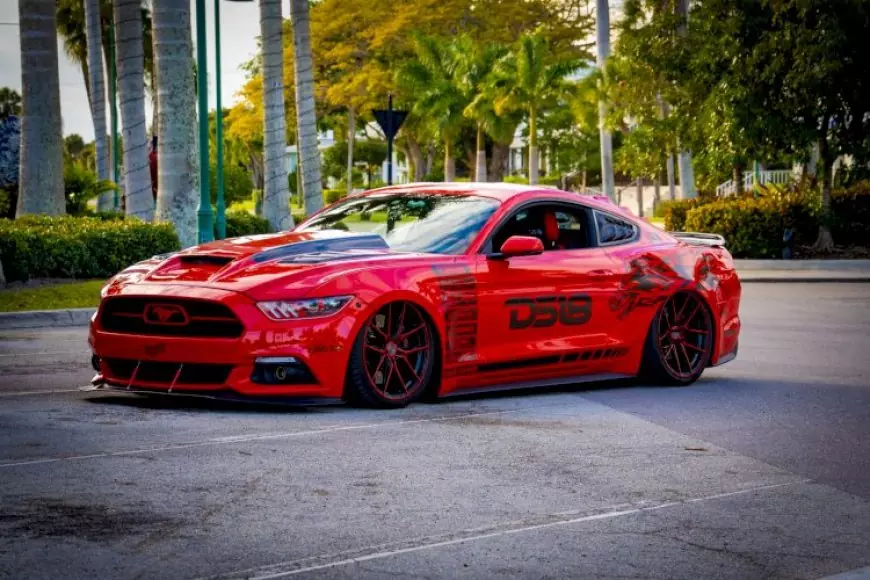 Picture of a Ford Mustang highly modified