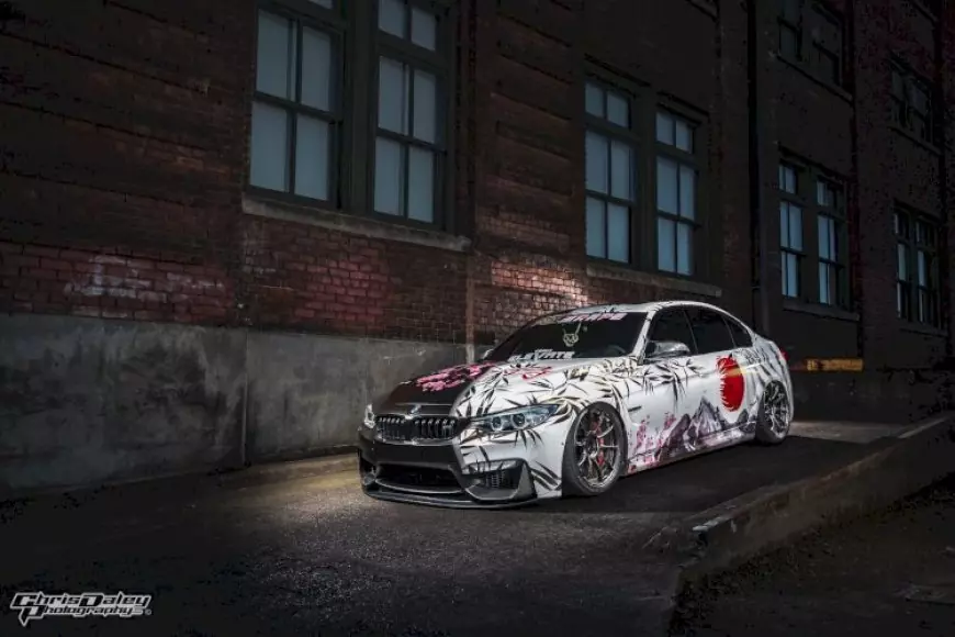Modified BMW M3 with a beautiful wrap from Japan