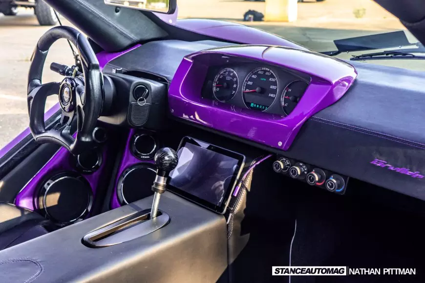 The interior of a Grullon GT8SS shot by Stance Auto Magazine and featured in their magazines