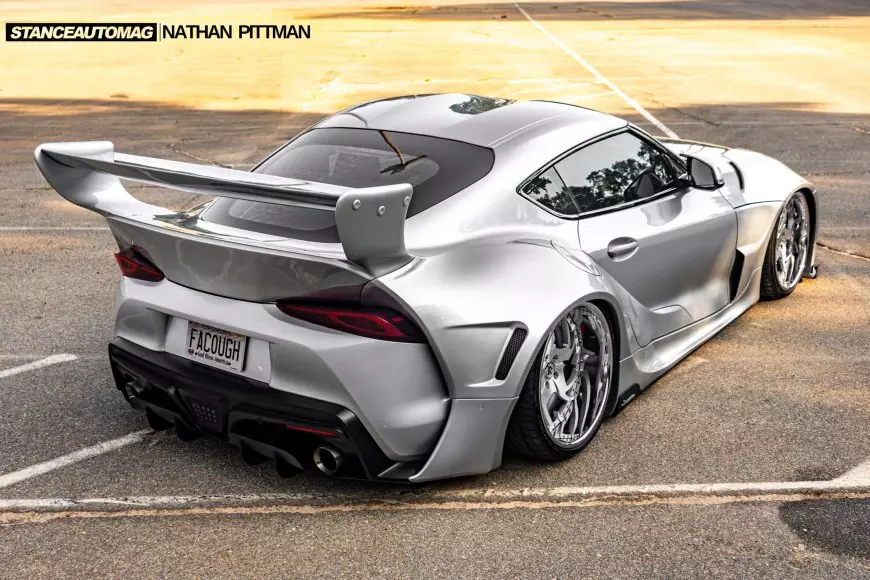 Rear view of a 2021 Toyota Supra Premium Edition shot by Stance Auto Magazine Photogrpahers