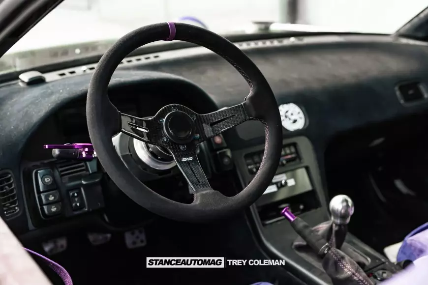 Interior of a 1991 Nissan 240SX shot by Stance Auto Magazine Photographers