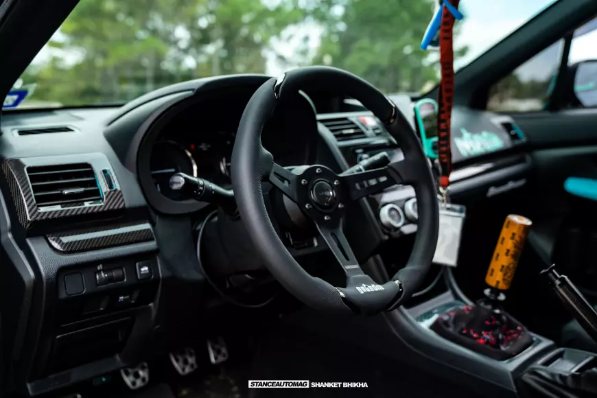 Interior image of a 2015 Subaru WRX featured on Stance Auto Magazine