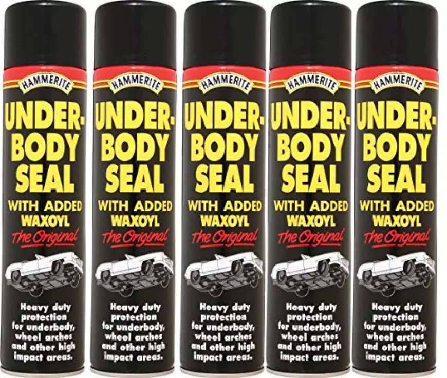 Protect Your Vehicle with 5x Black Underbody Seal Aerosol With Waxoyl 600ml Hammerite Underseal