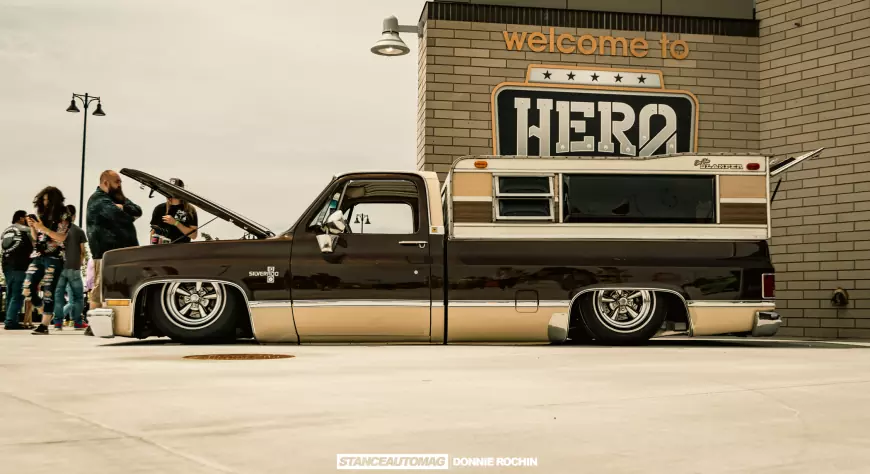 A nold American Truck lowered to the ground shot by Stance Auto Magazine Photographers
