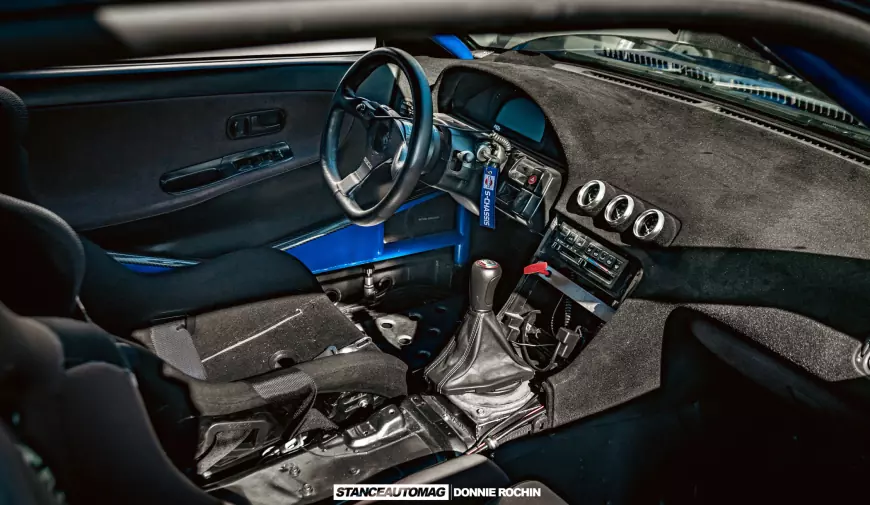The interior of  a 1989 Nissan 240SX shot by Stance Auto Magazine Photographers