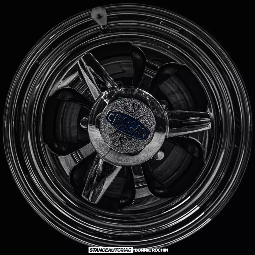 The wheels on of a lowrider 1967 Buick Riviera 'Deathwish'  shot by stance auto magazine photogrpahers