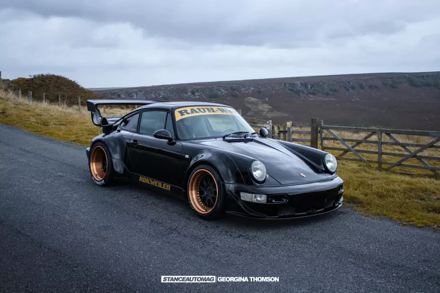 Shot of a RWB Porsche in the country side in the UK