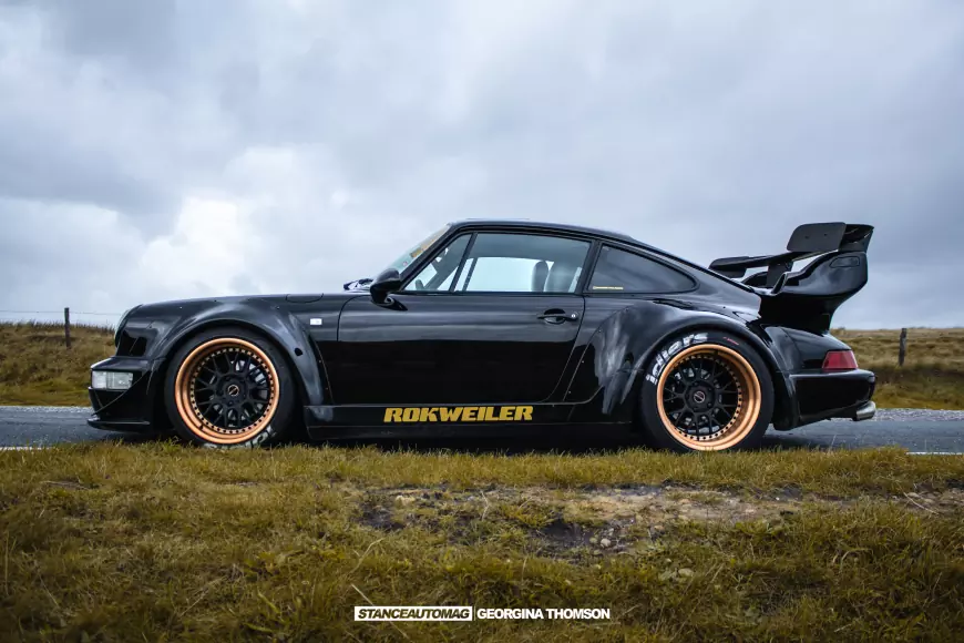 Side shot showing the wheels on a RWB Porsche