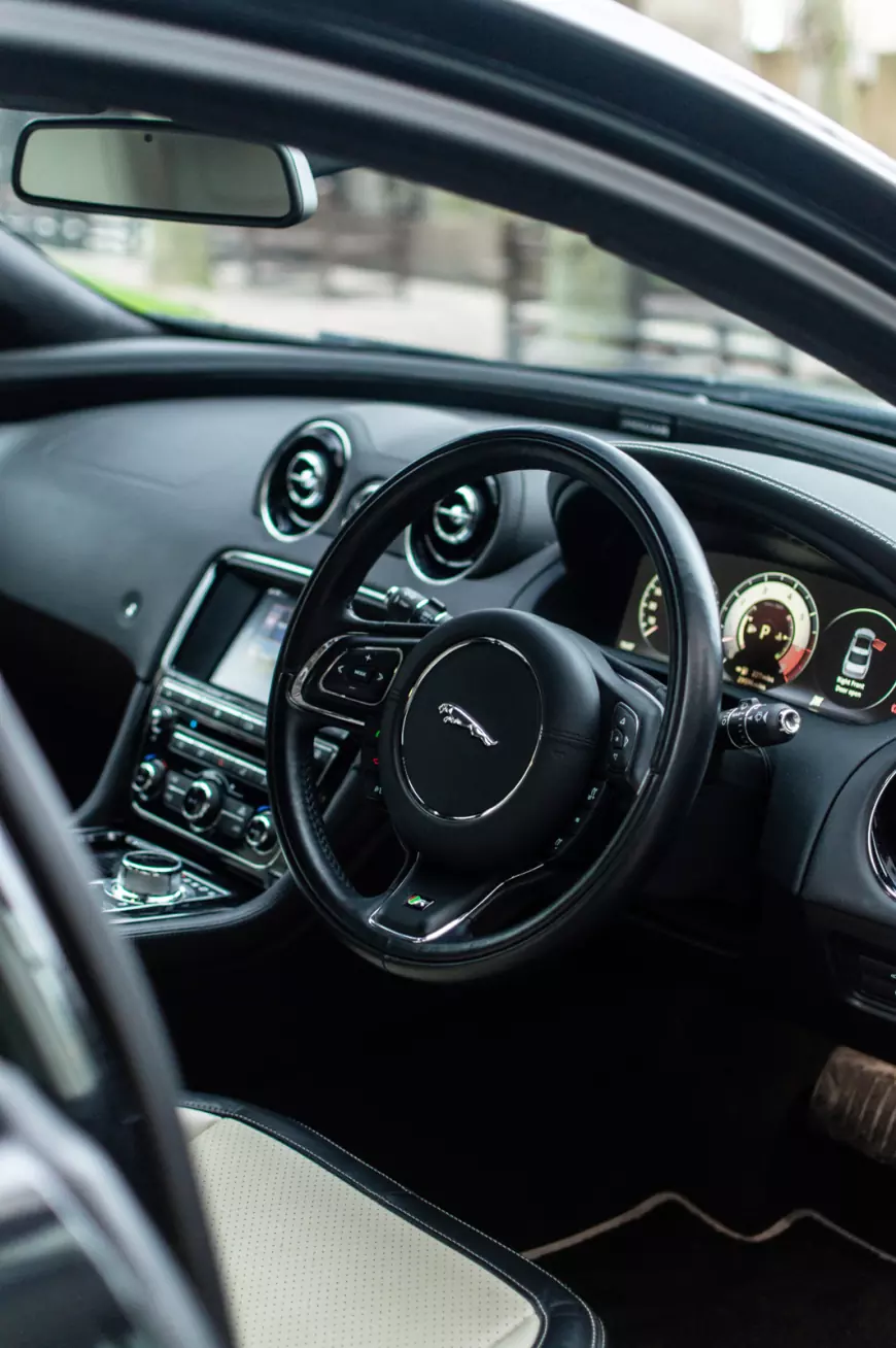 The interior of a 2016 Jaguar XJR