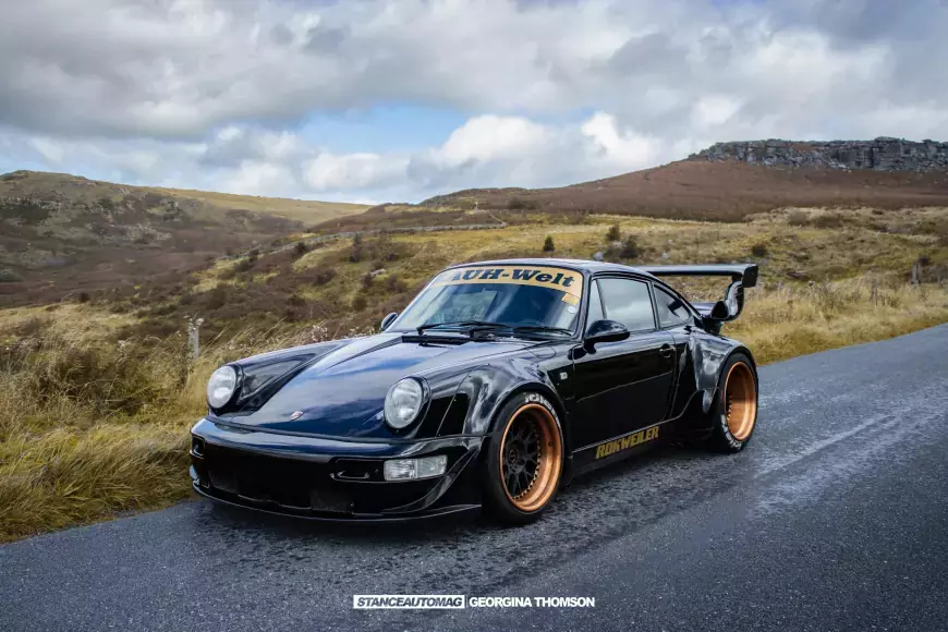 1991 RWB Porsche 964 Parked on the side of the road in the coutryside