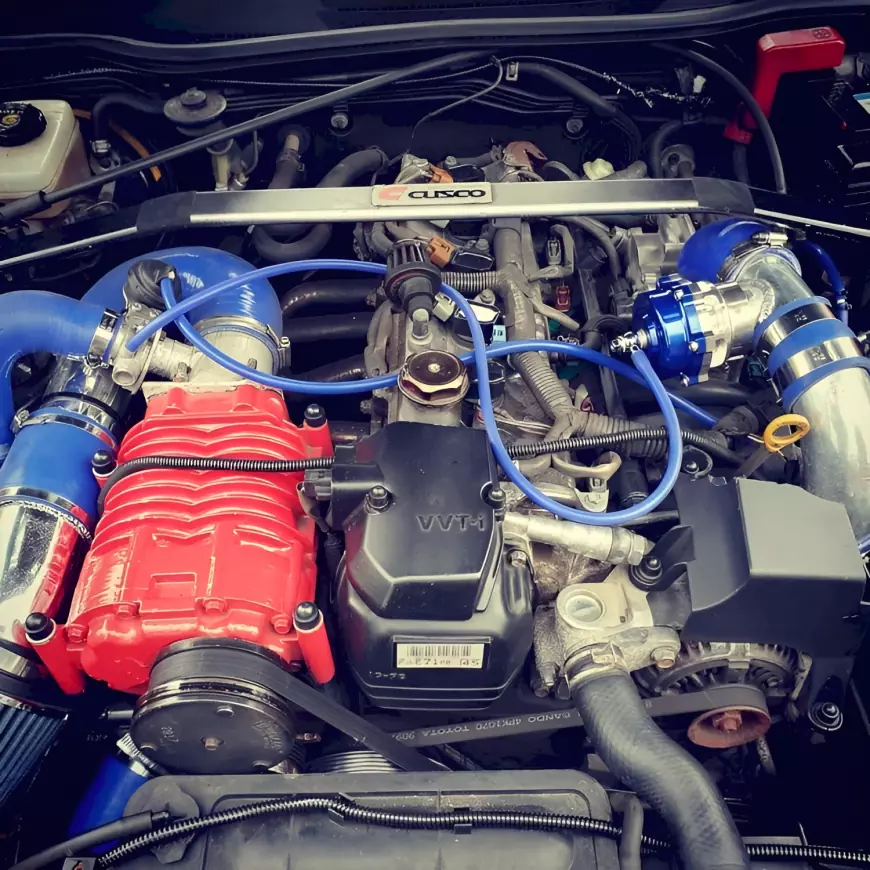 An Eton m62 supercharger on a lexus is200