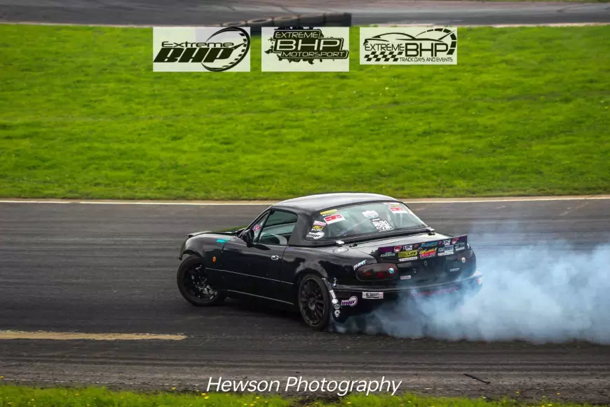 v drifting at the 3 sisters race track