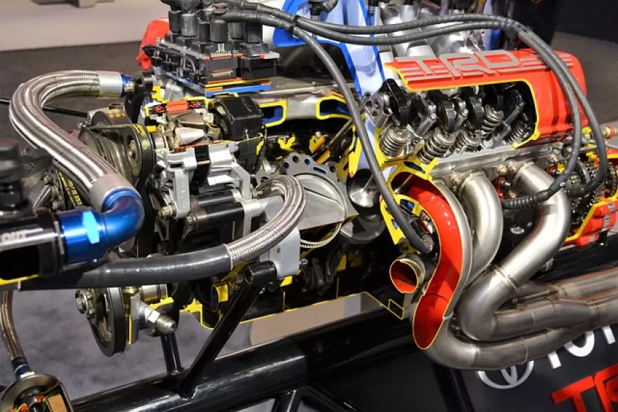 Picture of a car engine for students