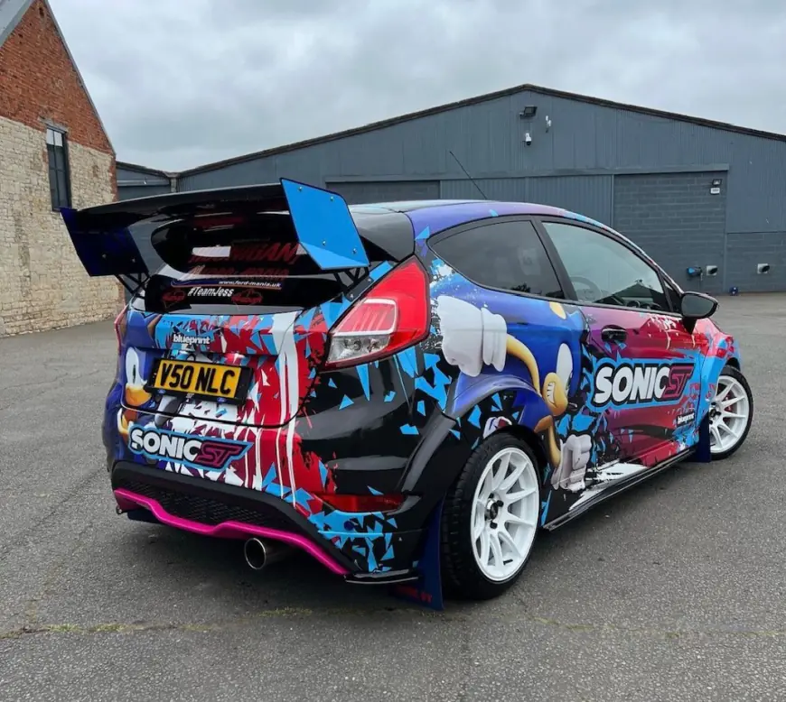 Ford Fiesta ST wrapped in Sonic the Hedgehog design