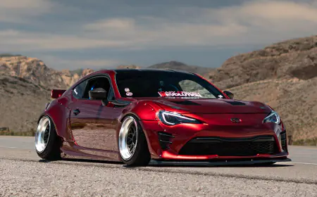 2014 Bagged Rocketbunny Scion FRS  Build With Custom Candy Red Wrap