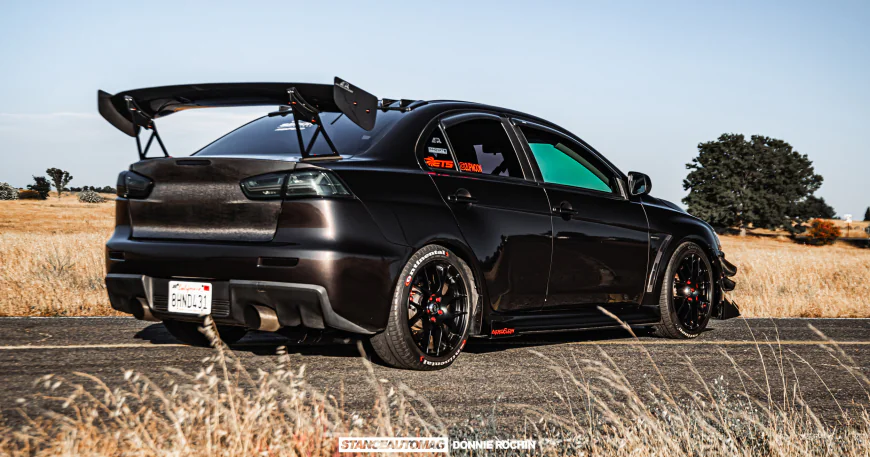 Rear spoiler on a car