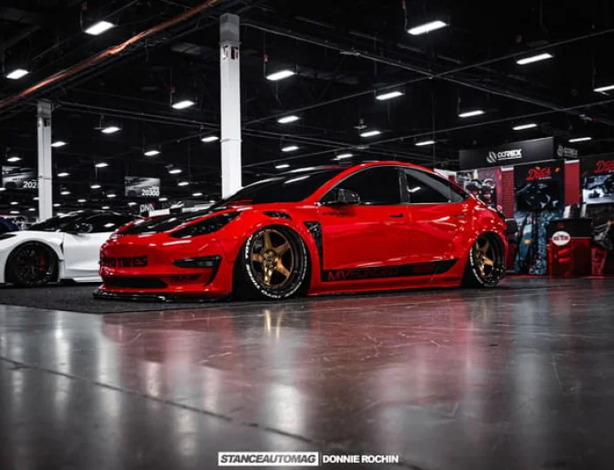 SEMA Tesla Model 3 Widebody Build with Artisan Spirits Kit and Carbon Fiber