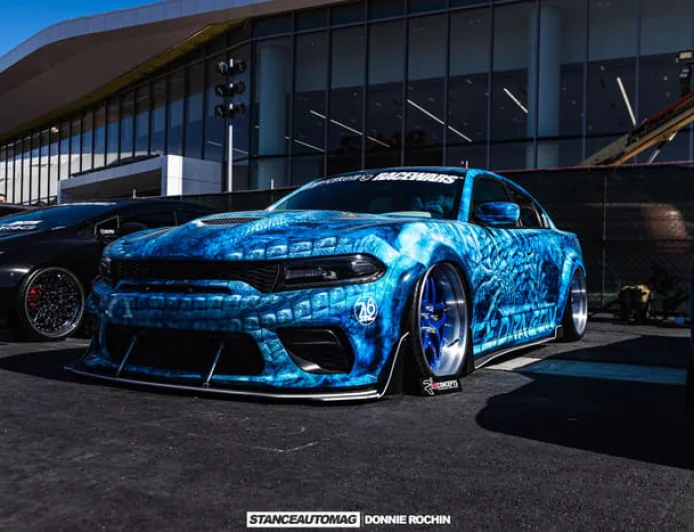 2015 Dodge Charger Scat Pack Widebody SEMA Build with Custom Dragon Wrap