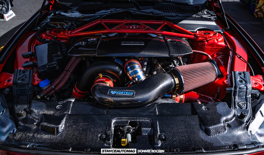 2020 Ford Mustang GT Widebody Build at Sema 2026 engine bay