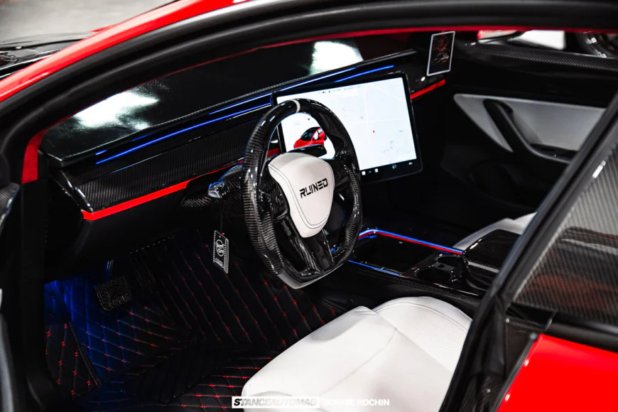 SEMA Tesla Model 3 Widebody Build with Artisan Spirits Kit and Carbon Fiber