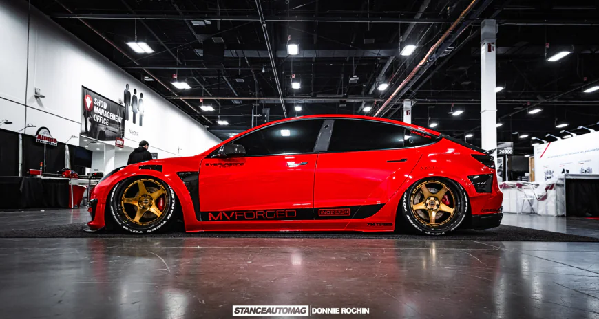 SEMA Tesla Model 3 Widebody Build with Artisan Spirits Kit and Carbon Fiber