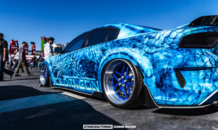 2015 Dodge Charger Scat Pack Widebody SEMA Build with Custom Dragon Wrap