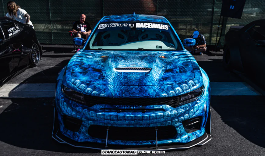 2015 Dodge Charger Scat Pack Widebody SEMA Build with Custom Dragon Wrap