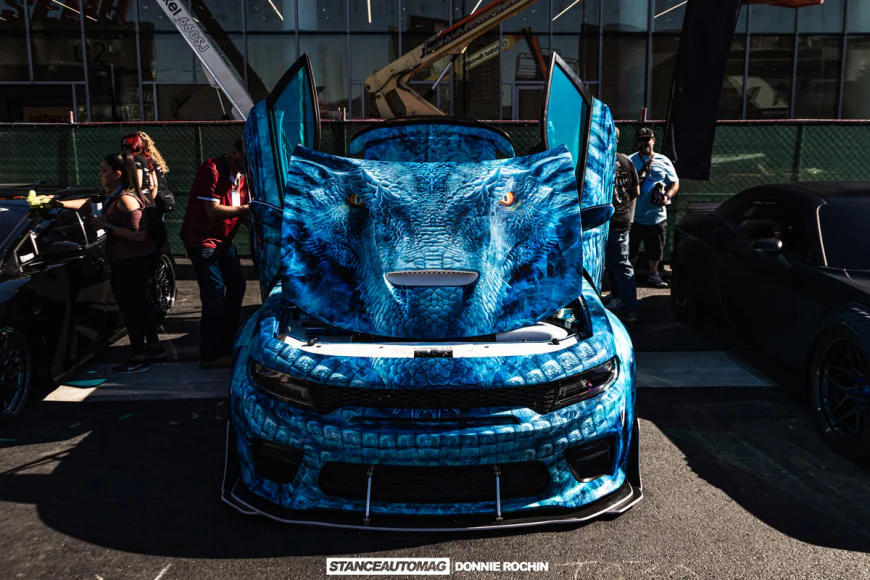 2015 Dodge Charger Scat Pack Widebody SEMA Build with Custom Dragon Wrap