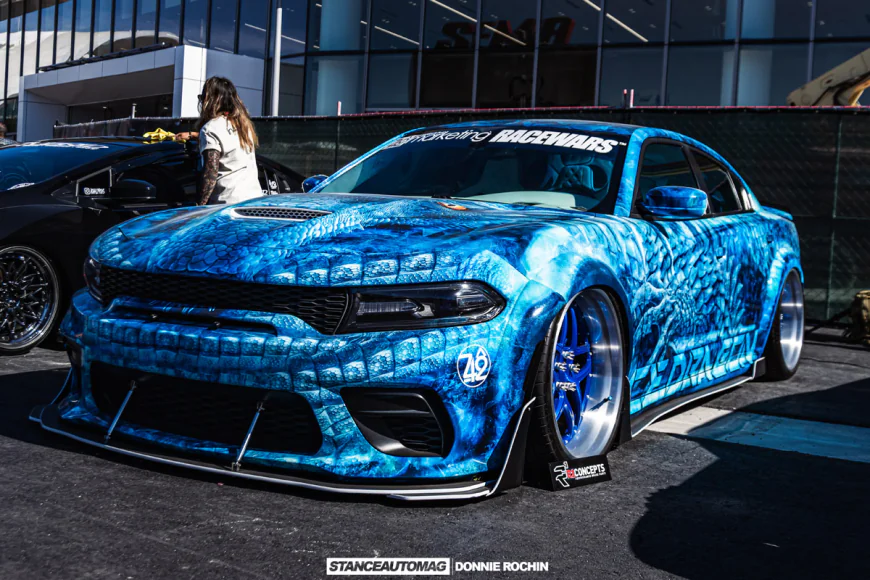 2015 Dodge Charger Scat Pack Widebody SEMA Build with Custom Dragon Wrap