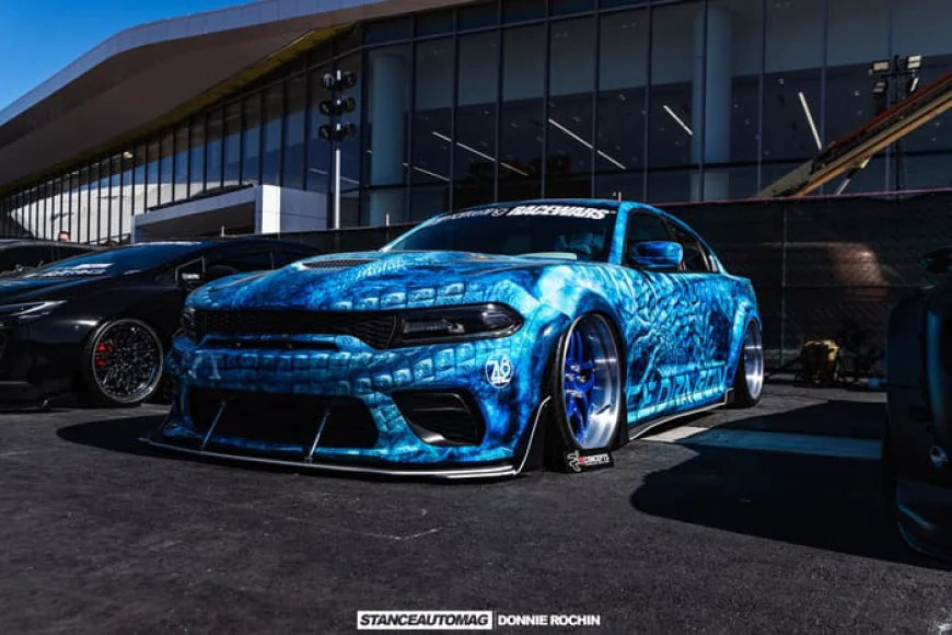 2015 Dodge Charger Scat Pack Widebody SEMA Build with Custom Dragon Wrap