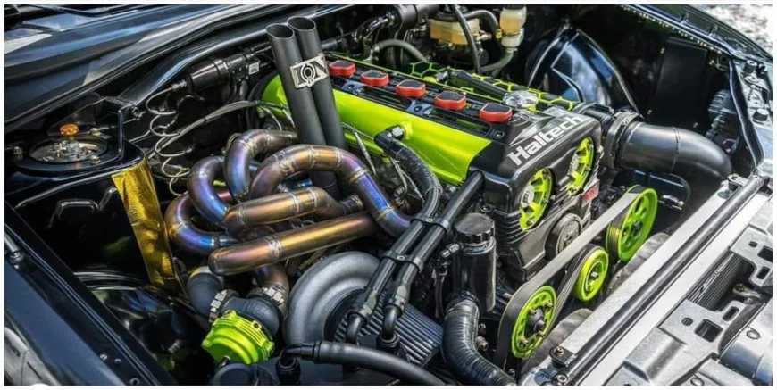 exhaust manifold on a 2 jz engine in mild steel