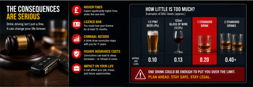 UK drink drive limit 2026 — new lower alcohol limit proposed for drivers in England and Wales