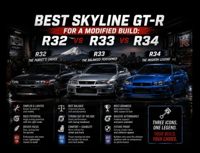 Best Skyline GT-R for a Modified Build: R32 vs R33 vs R34