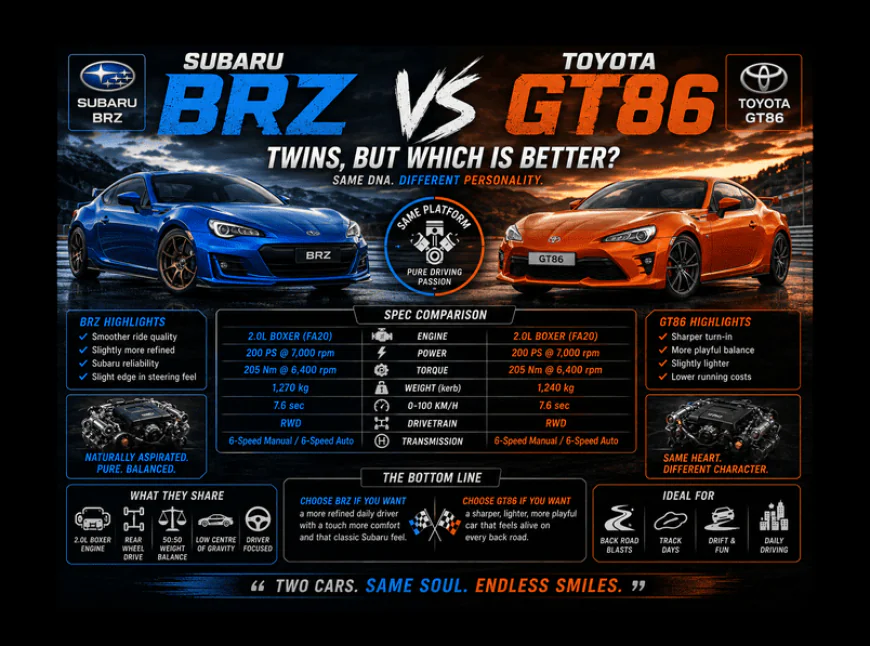 Subaru BRZ vs Toyota GT86: Twins, But Which Is Better?
