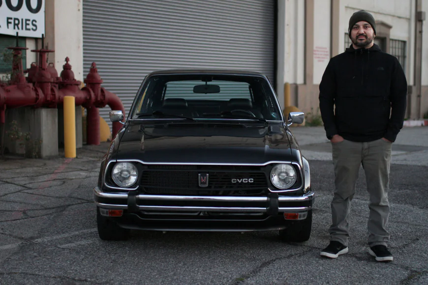 1978 Honda Civic CVCC sleeper build B18C engine swap Los Angeles near-stock exterior