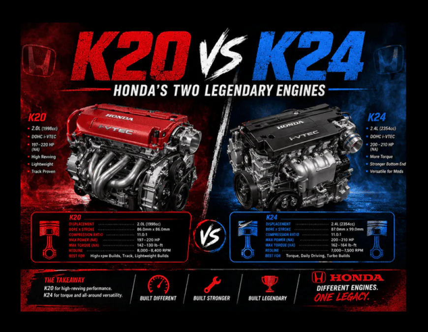 K20 vs K24: Honda's Two Legendary Engines Compared
