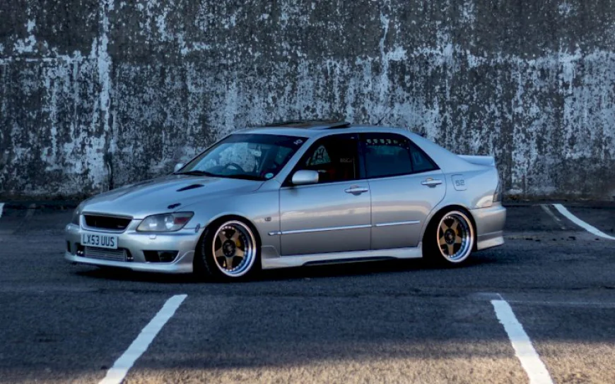 lowered lexus is200 in silver