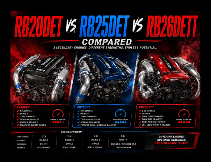 RB20 vs RB25 vs RB26: Nissan's Turbo Six Engines Compared