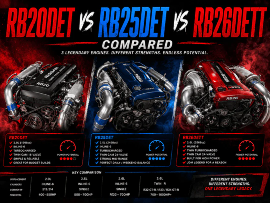 RB20 vs RB25 vs RB26: Nissan's Turbo Six Engines Compared