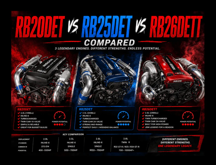 RB20 vs RB25 vs RB26: Nissan's Turbo Six Engines Compared