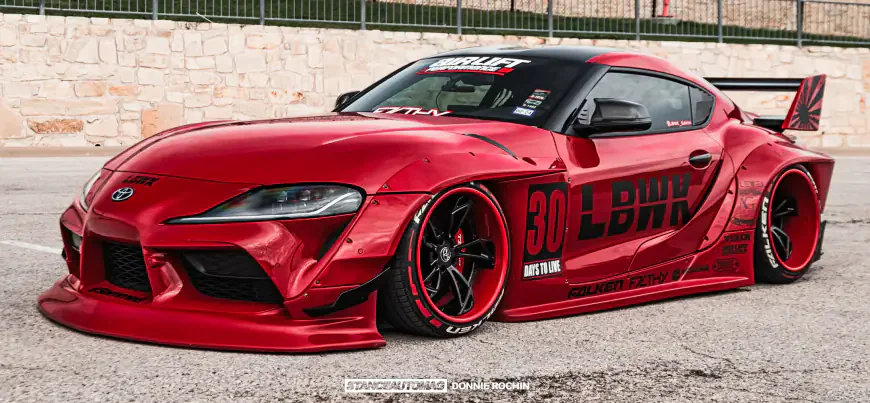 Red toyota supra LBWK Build
