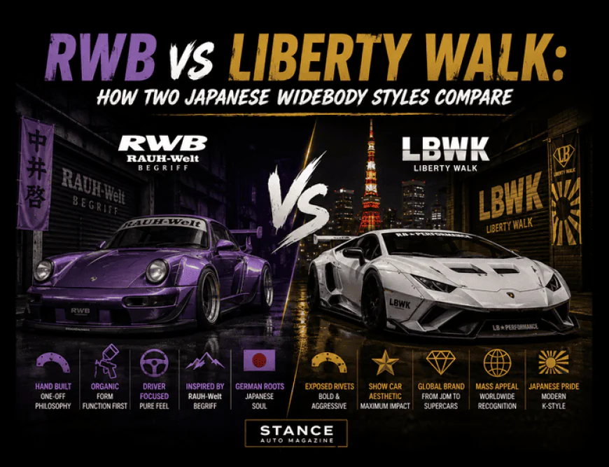 RWB vs Liberty Walk: How Two Japanese Widebody Styles Compare