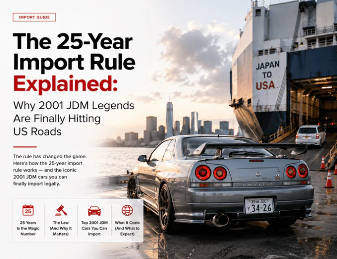 The 25-Year Import Rule Explained: Why 2001 JDM Legends Are Finally Hitting US Roads