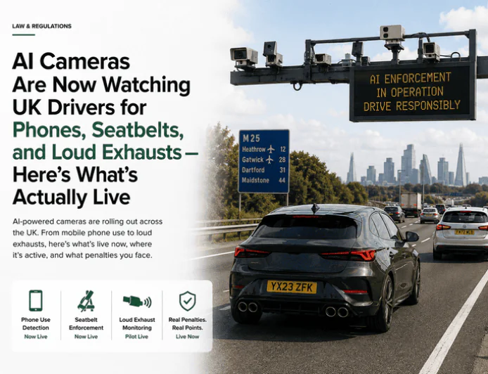AI Cameras Are Now Watching UK Drivers for Phones, Seatbelts, and Loud Exhausts — Here's What's Actually Live