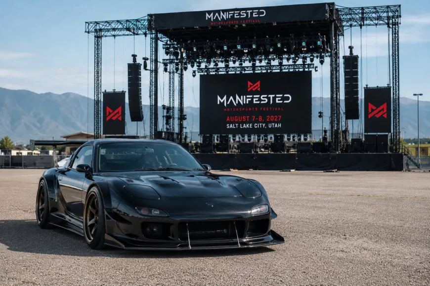 black rx7 at manifested stage