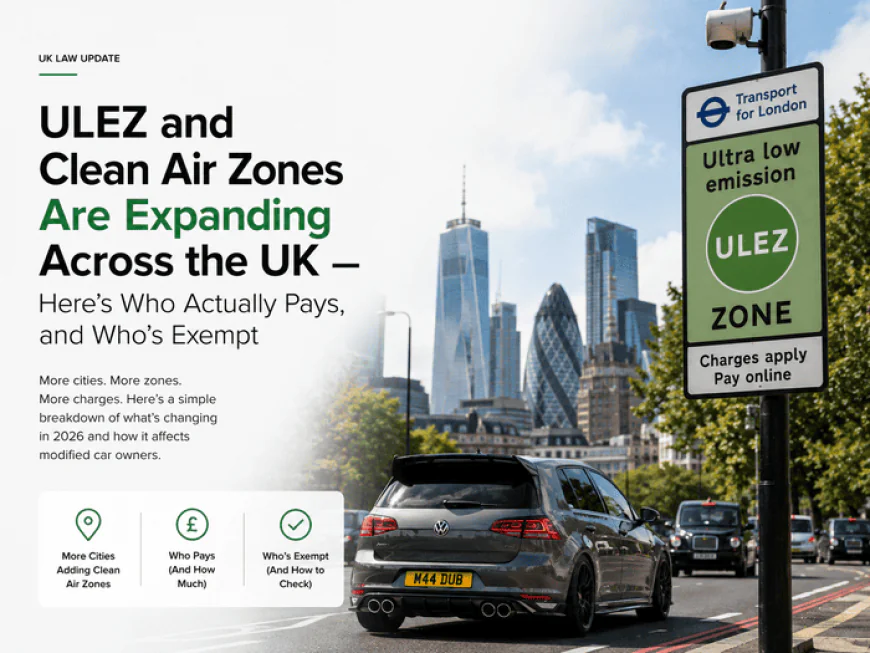 ULEZ and Clean Air Zones Are Expanding Across the UK — Here's Who Actually Pays, and Who's Exempt