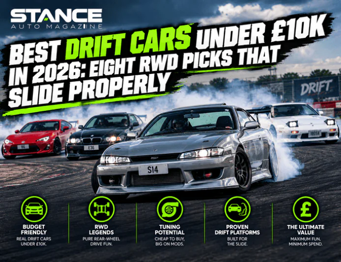Best Drift Cars Under £10k in 2026: Eight RWD Picks That Slide Properly
