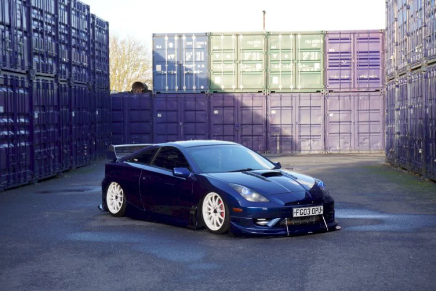 blue toyota celica